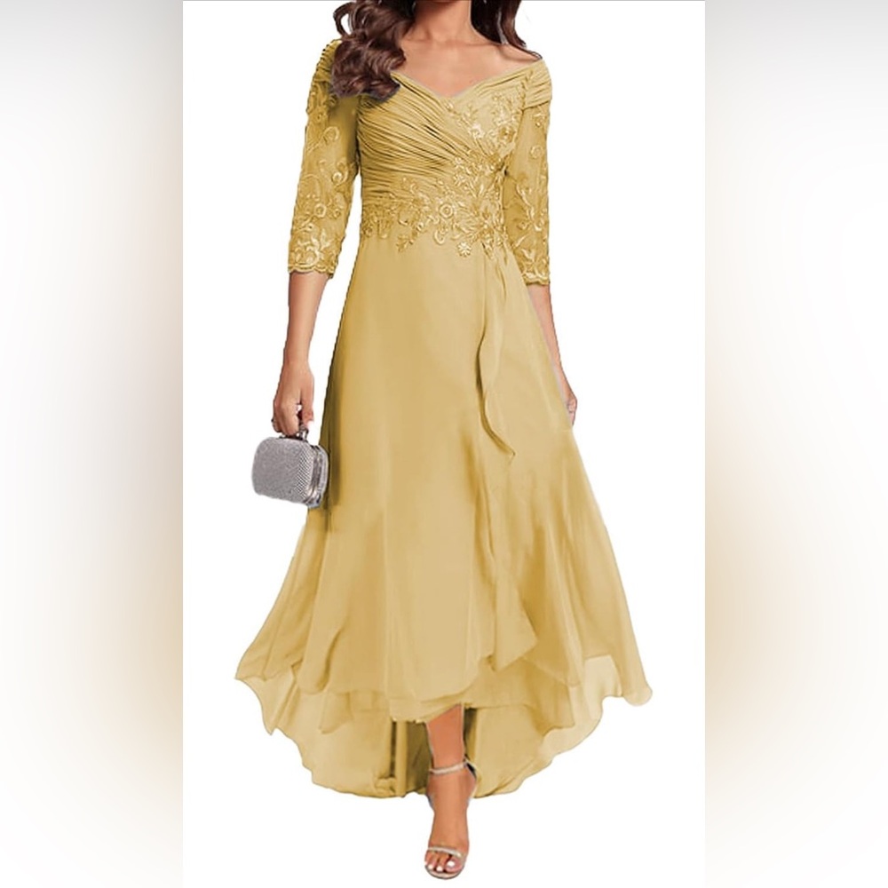 Gold formal Dress for mother of the bride
